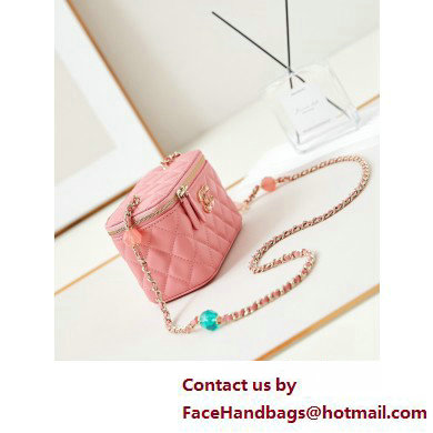 Chanel Lambskin, Resin & Gold-Tone Metal Clutch with Chain Bag AP3213 Coral Pink 2025